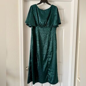 Chi Chi London Teal Leopard Print Midi Dress